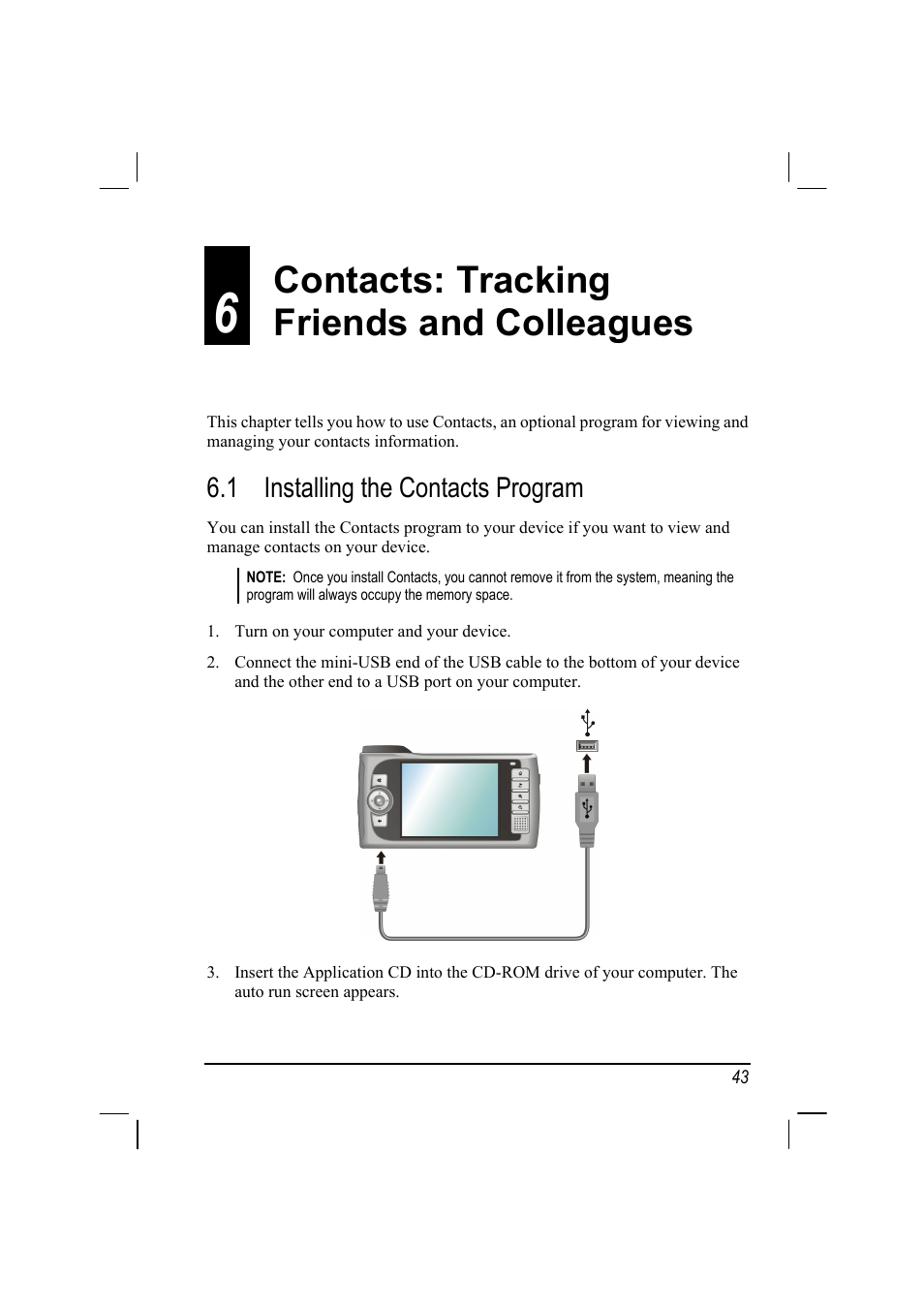 Contacts: tracking friends and colleagues, Installing the contacts program, 6 contacts: tracking friends and colleagues | 1 installing the contacts program | Mio 268 User Manual | Page 51 / 64