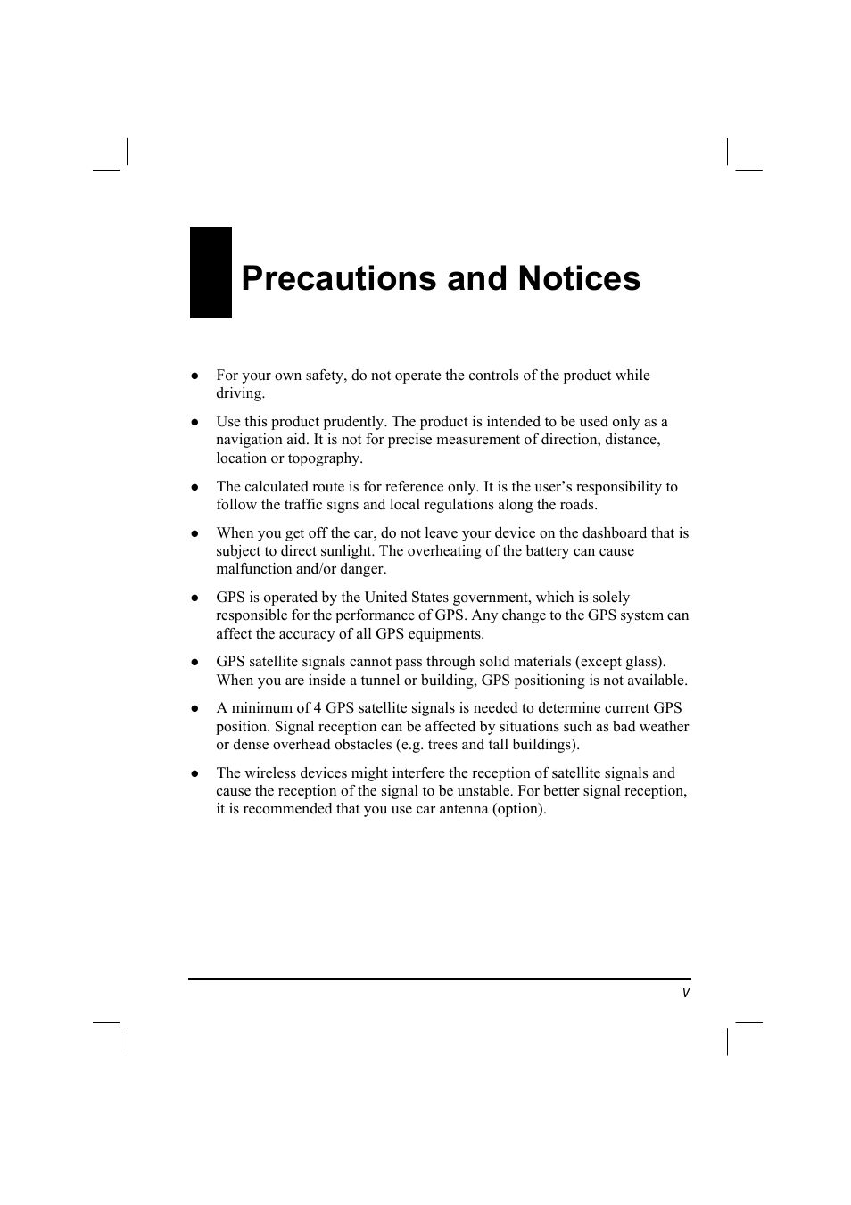 Precautions and notices | Mio 268 User Manual | Page 7 / 64