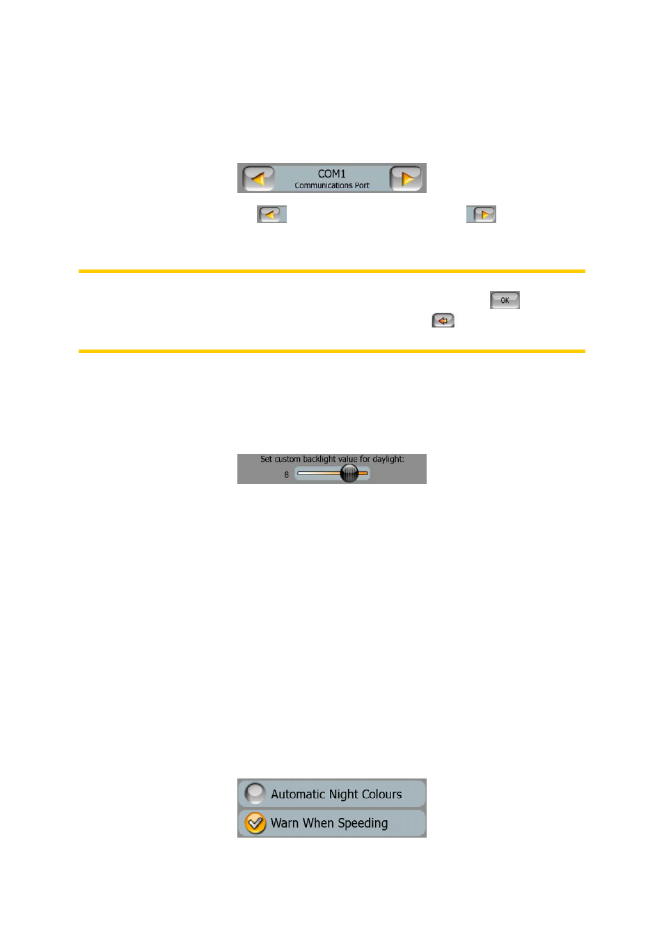 List selectors, Sliders, Switches | 2 list, Selectors, 3 sliders 3.2.4 switches | Mio A701 User Manual | Page 12 / 91