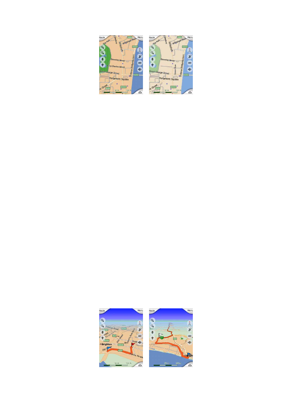 Speed cameras, Contacts, Elements of the active route | The start point, via points and the destination, 6 speed, Cameras, Elements of t, 1 the start point, via points and the, 19 4.1.8.2 animated, Turn guidance | Mio A701 User Manual | Page 19 / 91