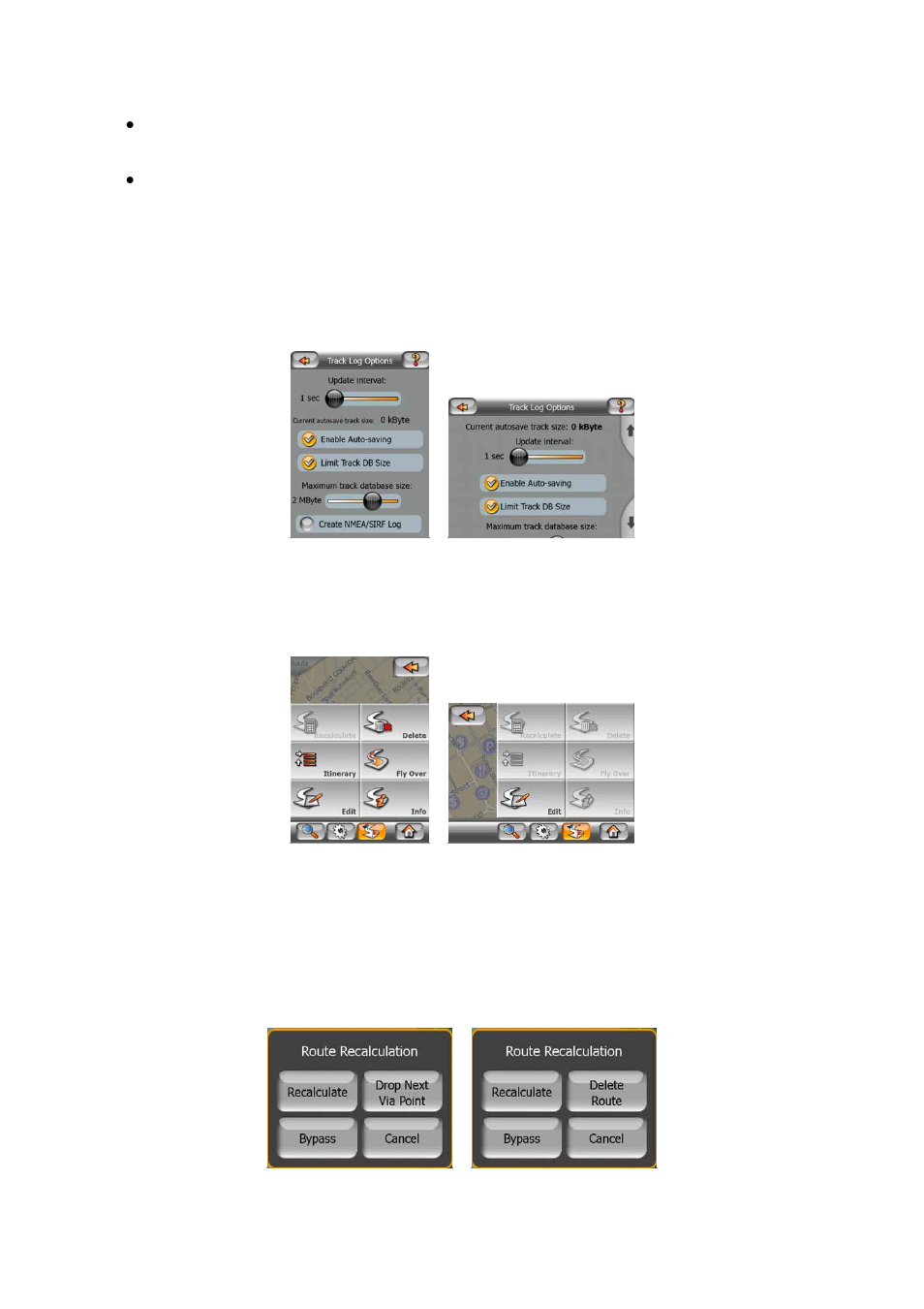 Route tab, Recalculate, 3 route tab | 1 recalculate | Mio A701 User Manual | Page 46 / 91