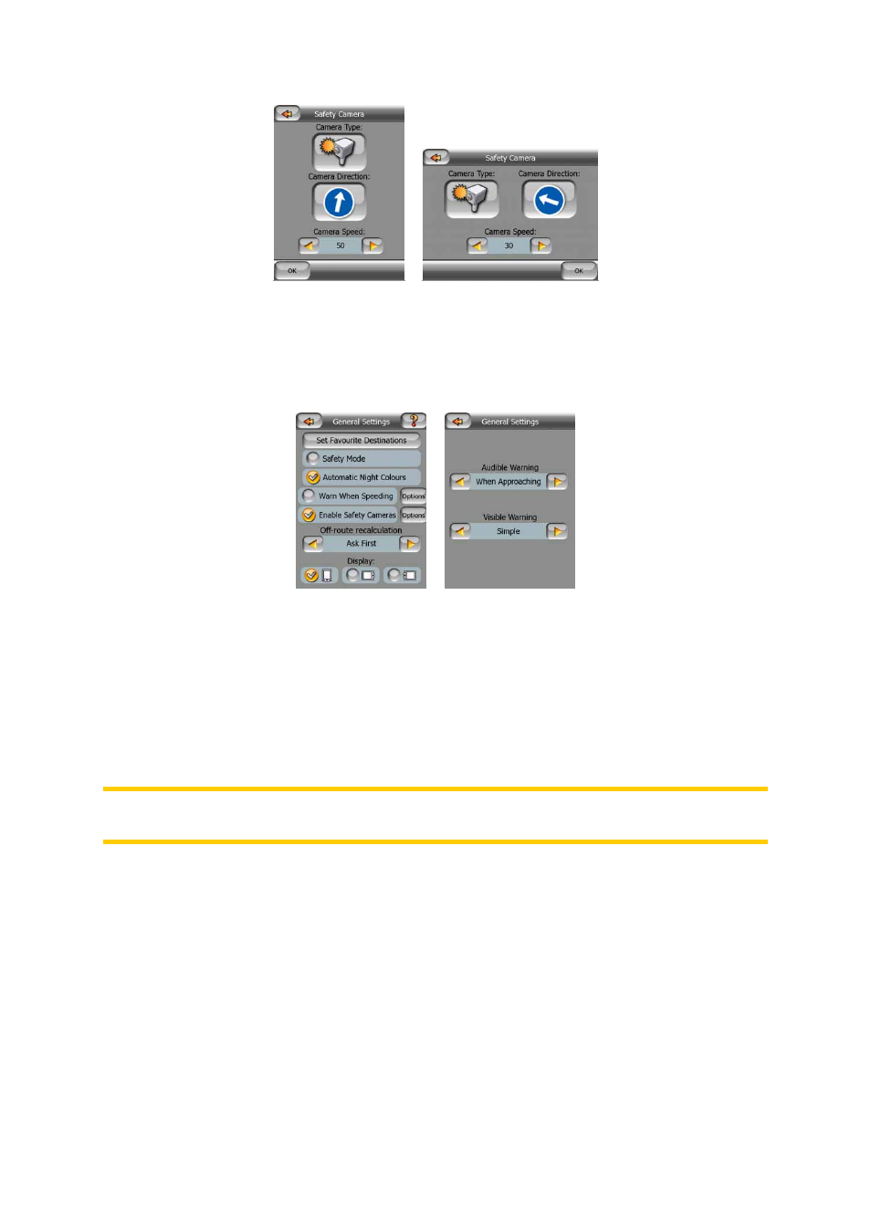 Change the settings of the camera warning, Tmc (traffic message channel), 7 tmc | Traffic, Message channel) | Mio A701 User Manual | Page 54 / 91