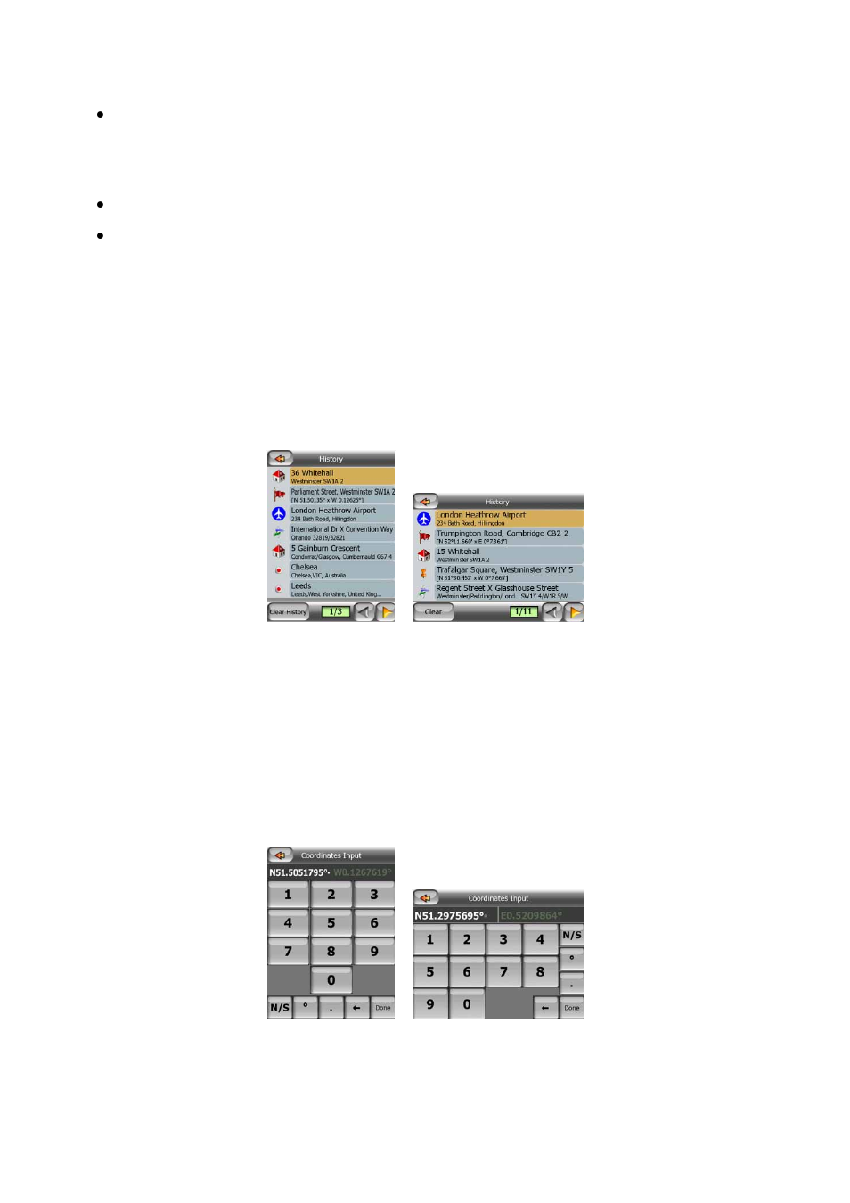 Find in history, Find coordinates, 2 find | In history, 3 find, Coordinates | Mio A701 User Manual | Page 64 / 91