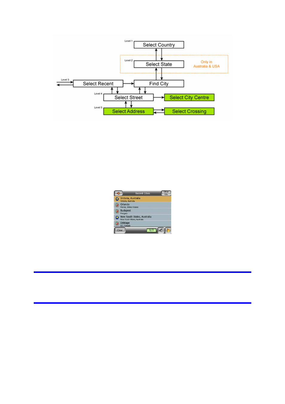 Selecting the city, state and country to search in | Mio C710 User Manual | Page 54 / 84