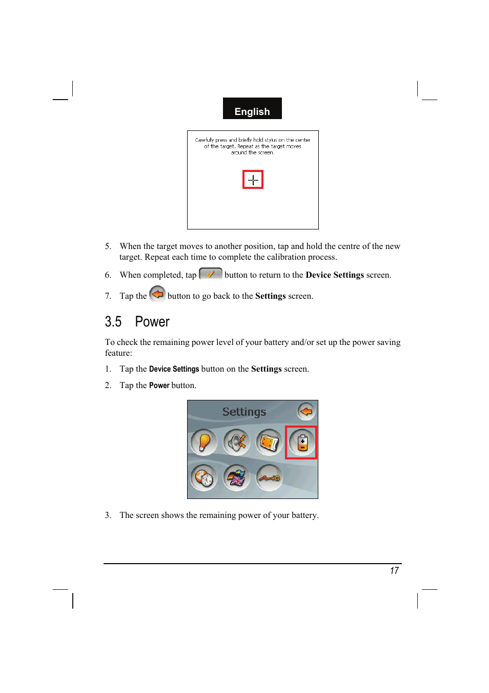 5 power, Power | Mio C310 User Manual | Page 23 / 48