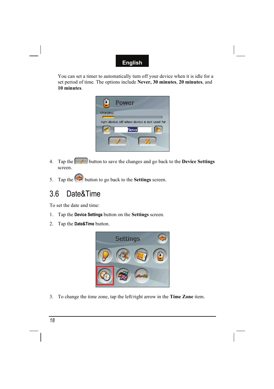 6 date&time, Date&time | Mio C310 User Manual | Page 24 / 48