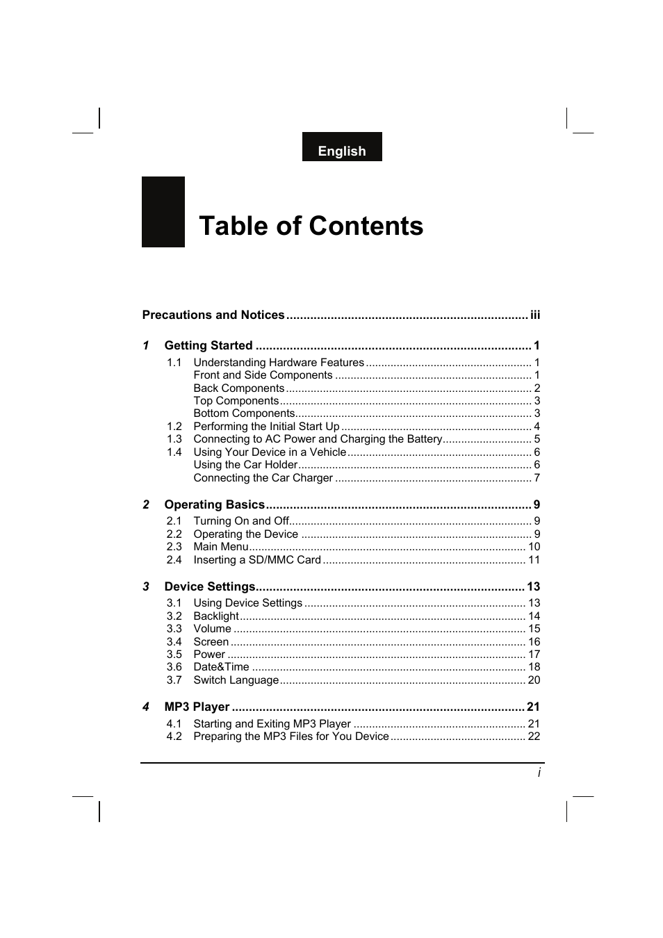 Mio C310 User Manual | Page 3 / 48