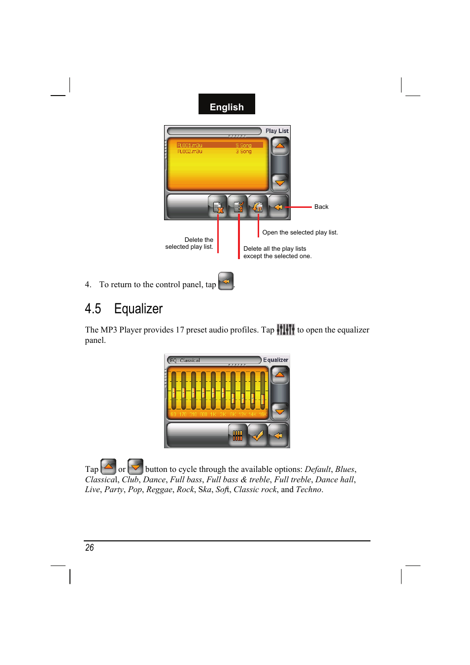 5 equalizer, Equalizer | Mio C310 User Manual | Page 32 / 48