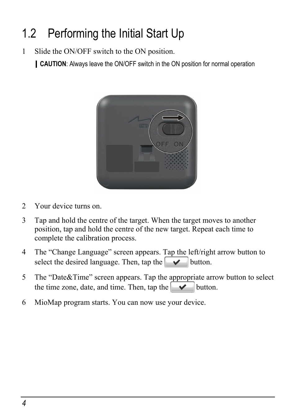 2 performing the initial start up, Performing the initial start up | Mio DIGIWALKER C230 User Manual | Page 10 / 21