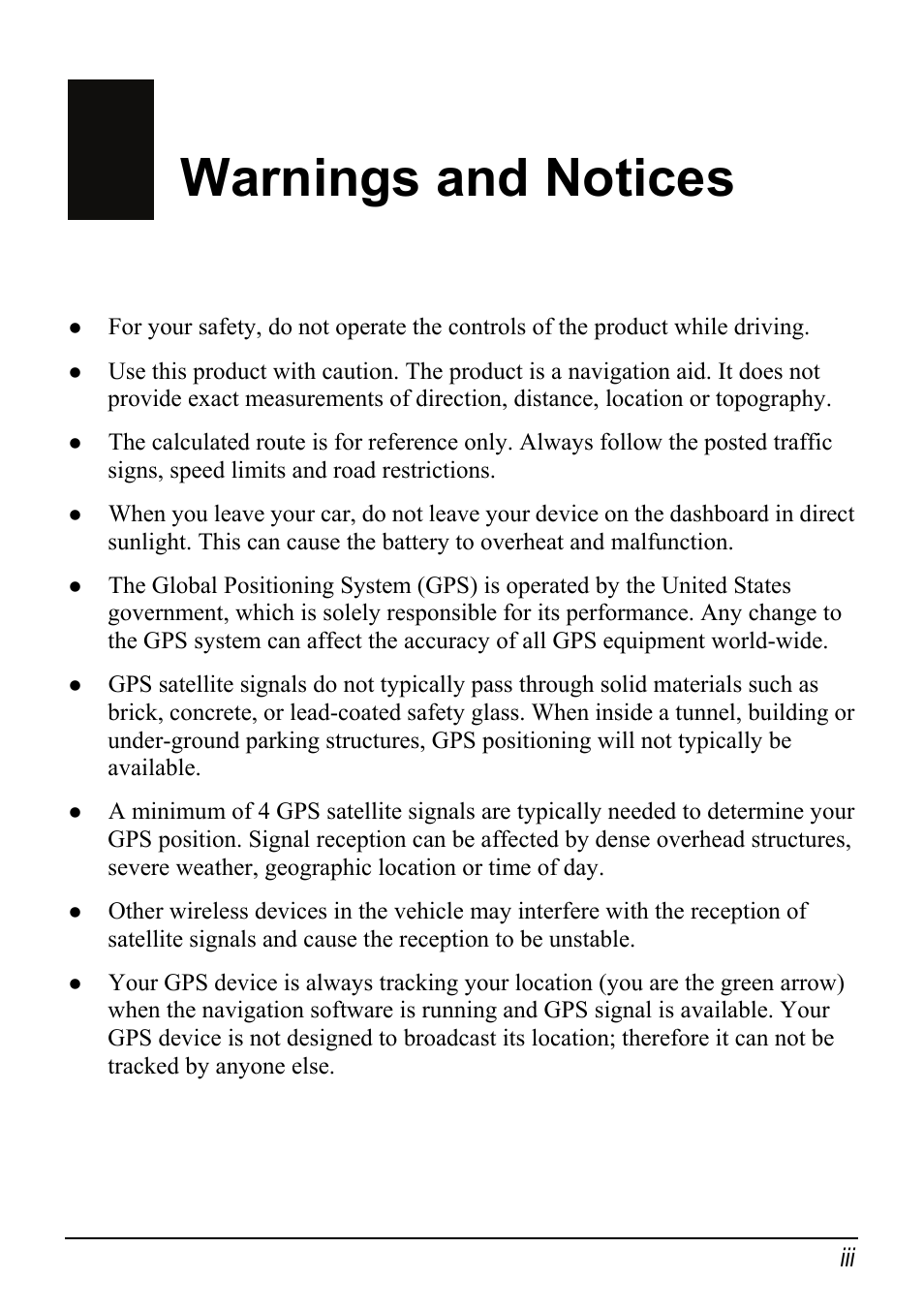 Warnings and notices | Mio DIGIWALKER C230 User Manual | Page 5 / 21