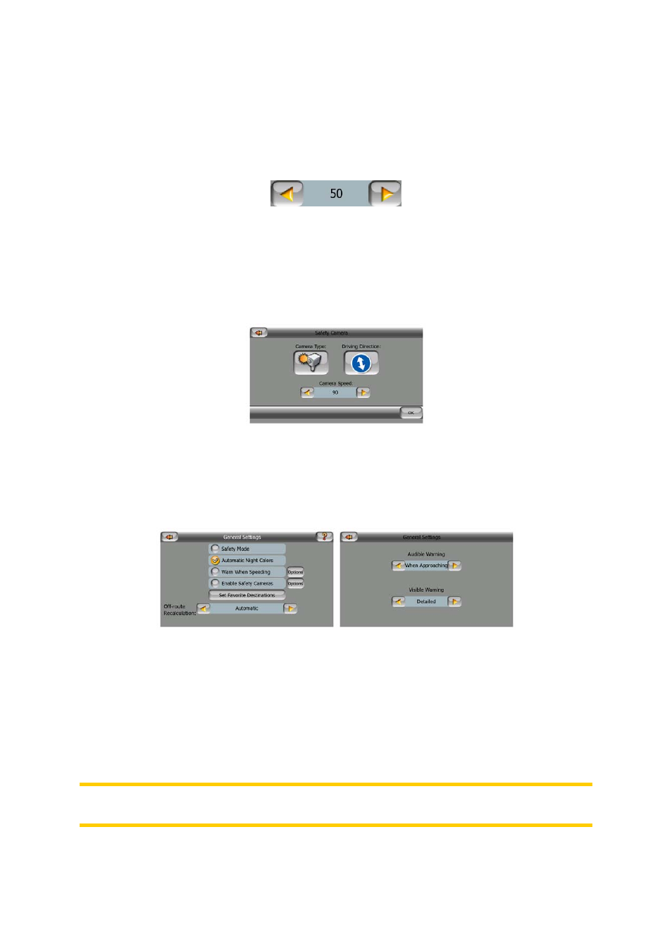 Speed limit checked, Add a new camera or edit an existing one, Change the settings of the camera warning | Tmc (traffic message channel - where available) | Mio MioMap v3.3 C320 User Manual | Page 57 / 93