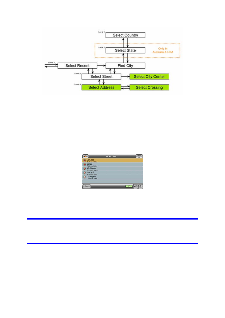 Selecting the city, state and country to search in | Mio MioMap v3.3 C320 User Manual | Page 63 / 93