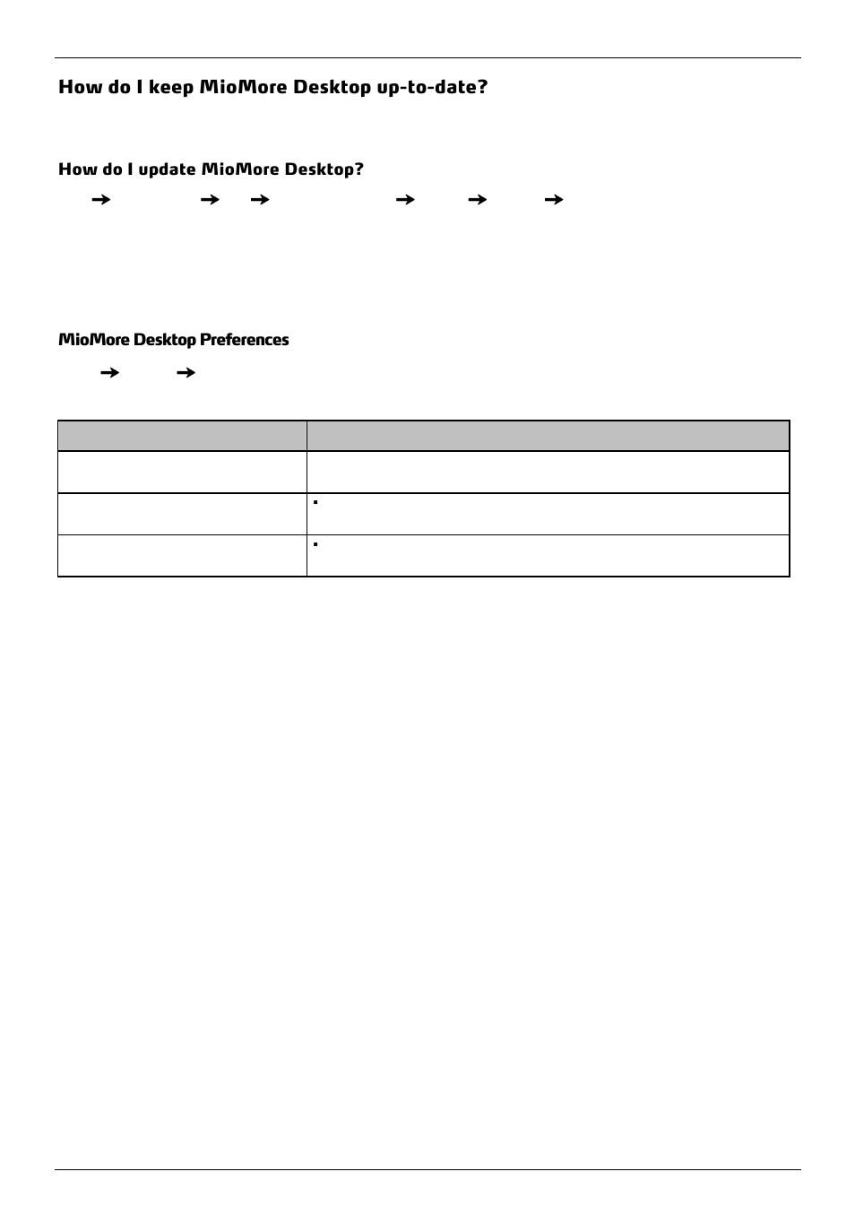 How do i keep miomore desktop up-to-date, Miomore desktop preferences, How do i update miomore desktop | Mio 300-Series User Manual | Page 103 / 132