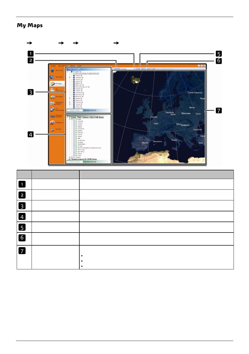 My maps | Mio 300-Series User Manual | Page 106 / 132