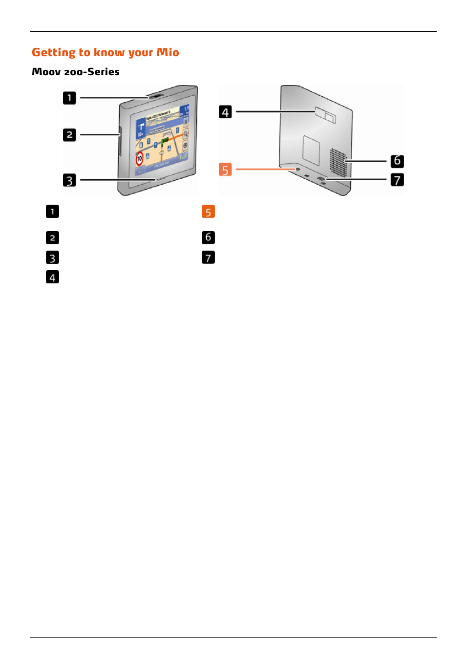 Getting to know your mio, Moov 200-series | Mio 300-Series User Manual | Page 11 / 132