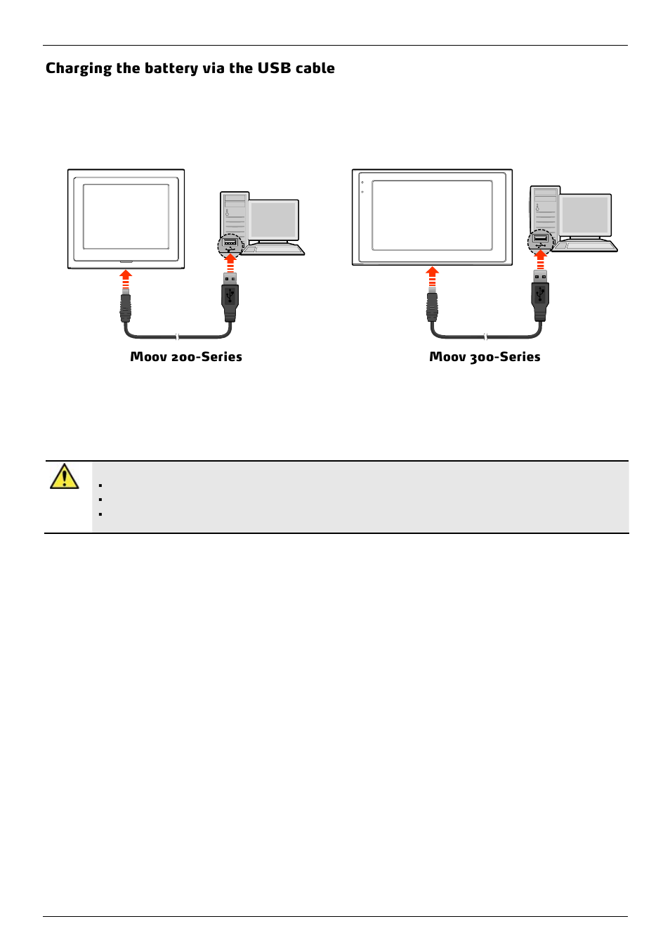 Charging the battery via the usb cable | Mio 300-Series User Manual | Page 14 / 132