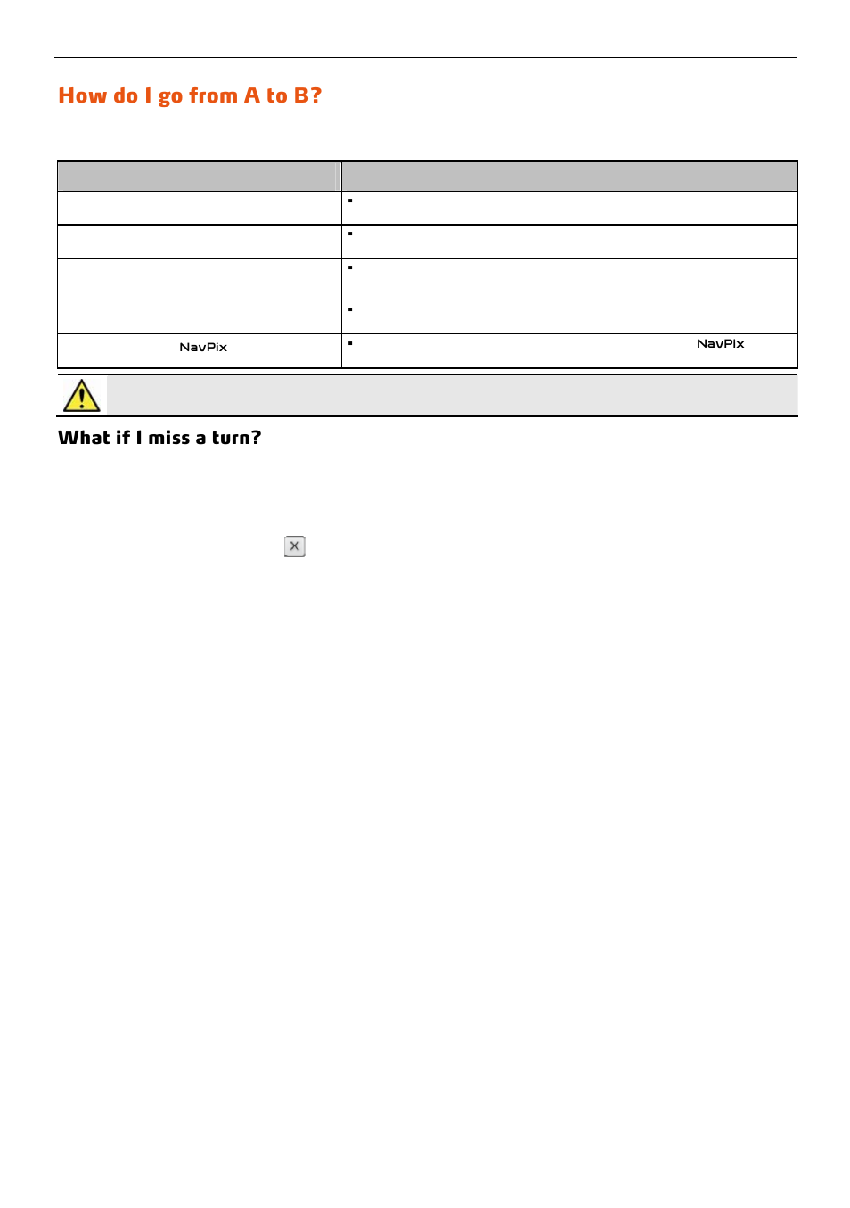 How do i go from a to b, What if i miss a turn | Mio 300-Series User Manual | Page 19 / 132