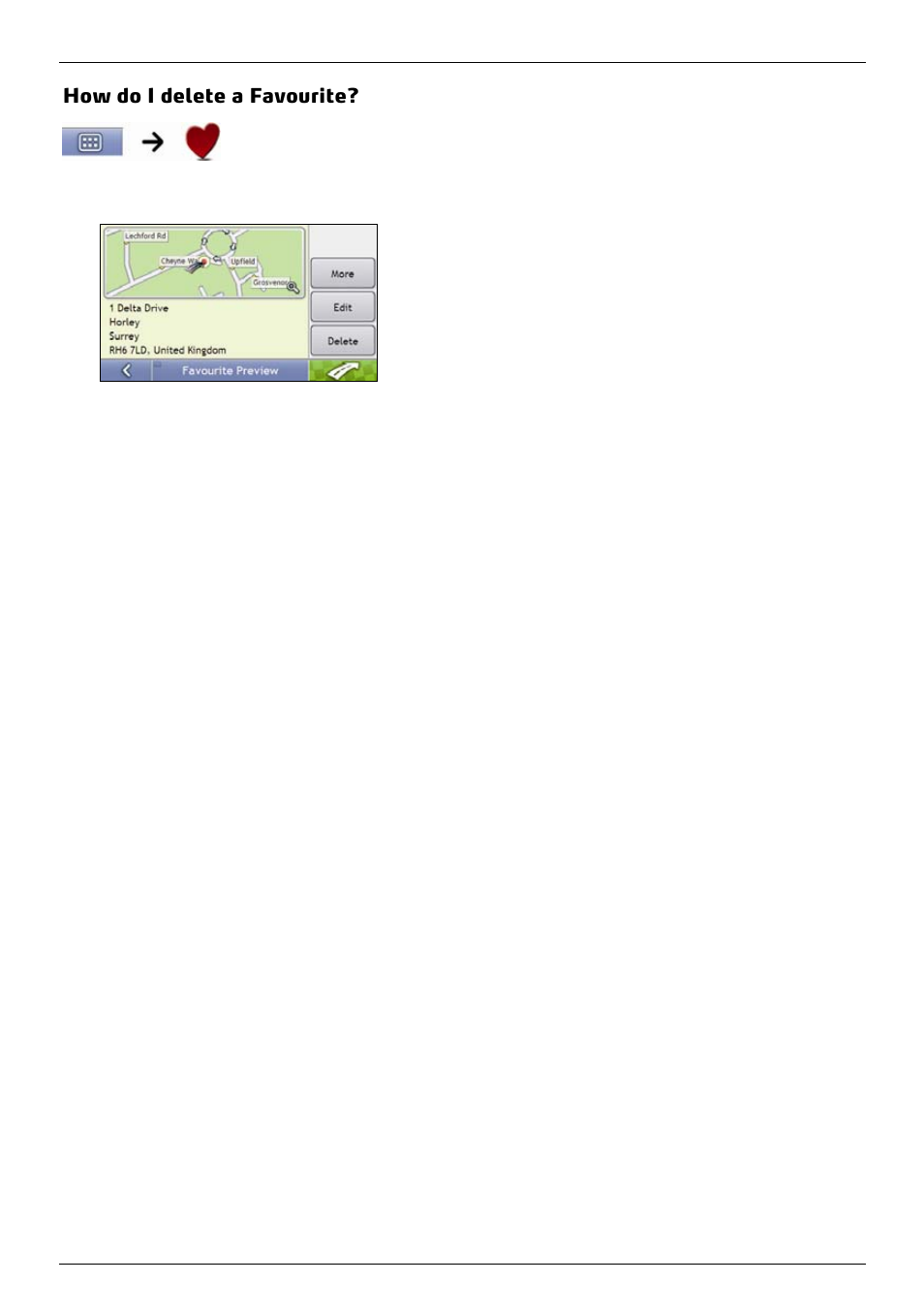 How do i delete a favourite | Mio 300-Series User Manual | Page 35 / 132