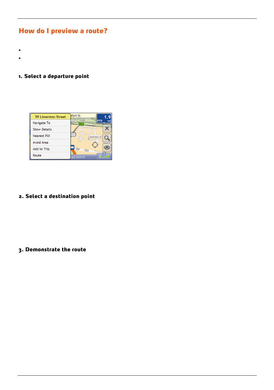 How do i preview a route | Mio 300-Series User Manual | Page 49 / 132