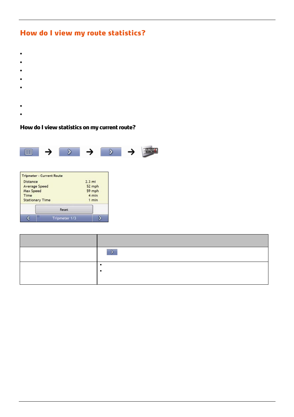 How do i view statistics on my current route, How do i view my route statistics | Mio 300-Series User Manual | Page 50 / 132