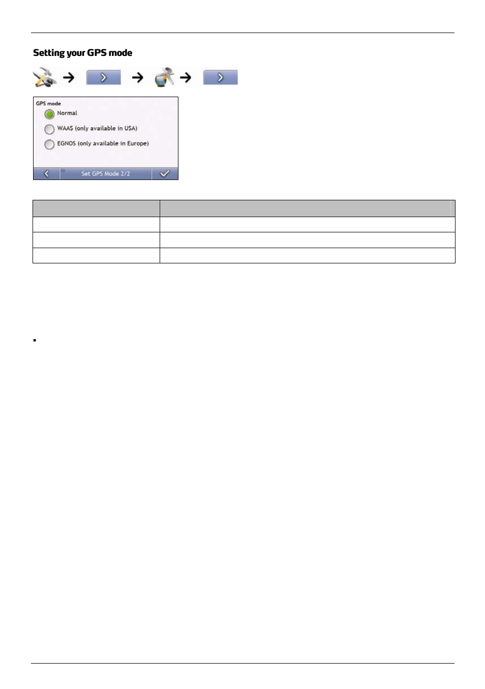 Setting your gps mode | Mio 300-Series User Manual | Page 86 / 132