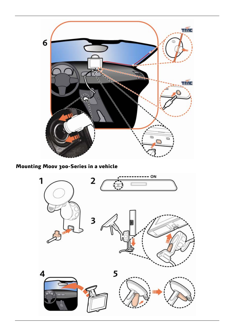 Mounting moov 300-series in a vehicle | Mio 300-Series User Manual | Page 9 / 132