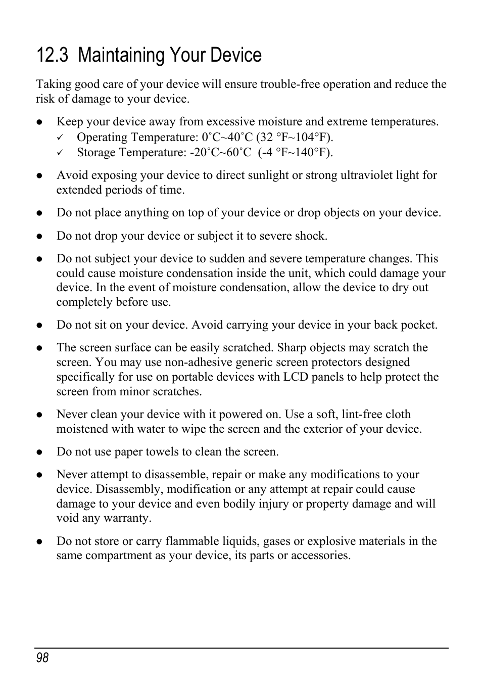 3 maintaining your device, Maintaining your device | Mio H610 User Manual | Page 106 / 110