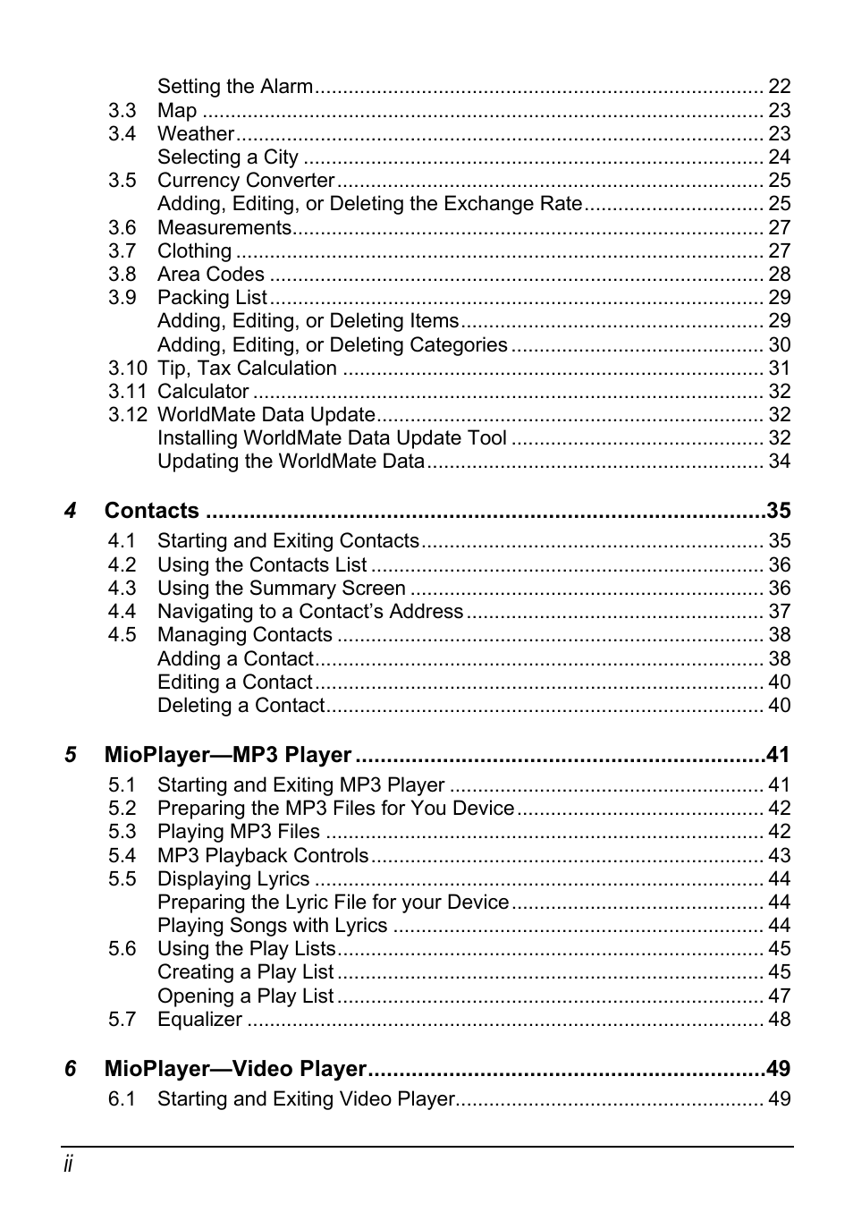 Mio H610 User Manual | Page 4 / 110