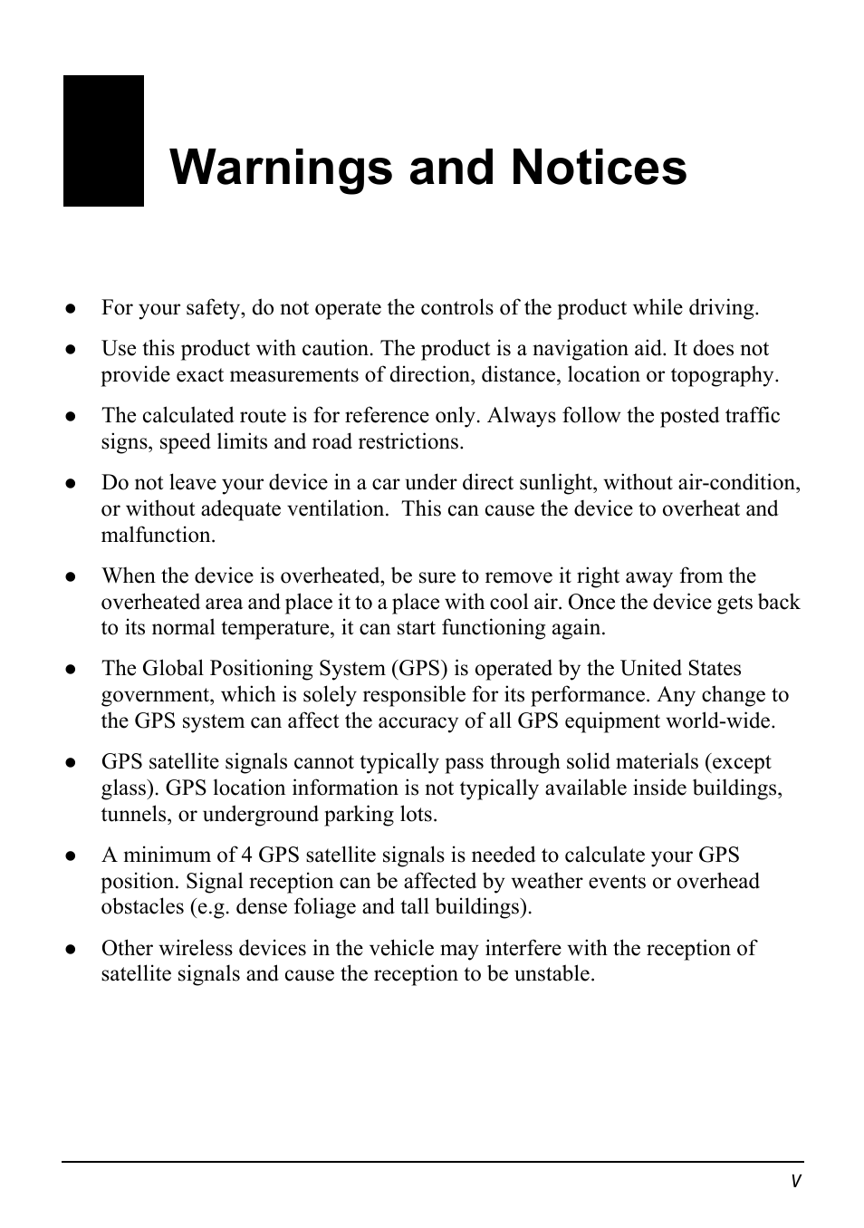Warnings and notices | Mio H610 User Manual | Page 7 / 110