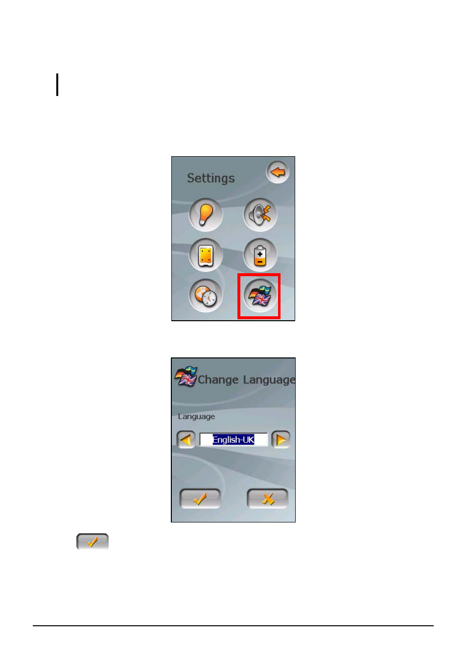 7 change language, Change language | Mio H610 User Manual | Page 76 / 110