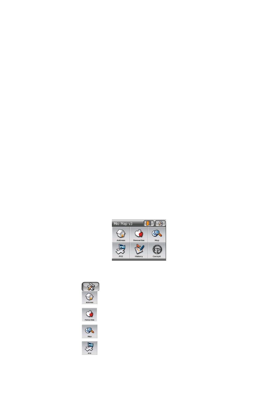 4 discovering the program through the screens, 1 main menu, 4discovering the program through the screens | Mio P350 User Manual | Page 19 / 105