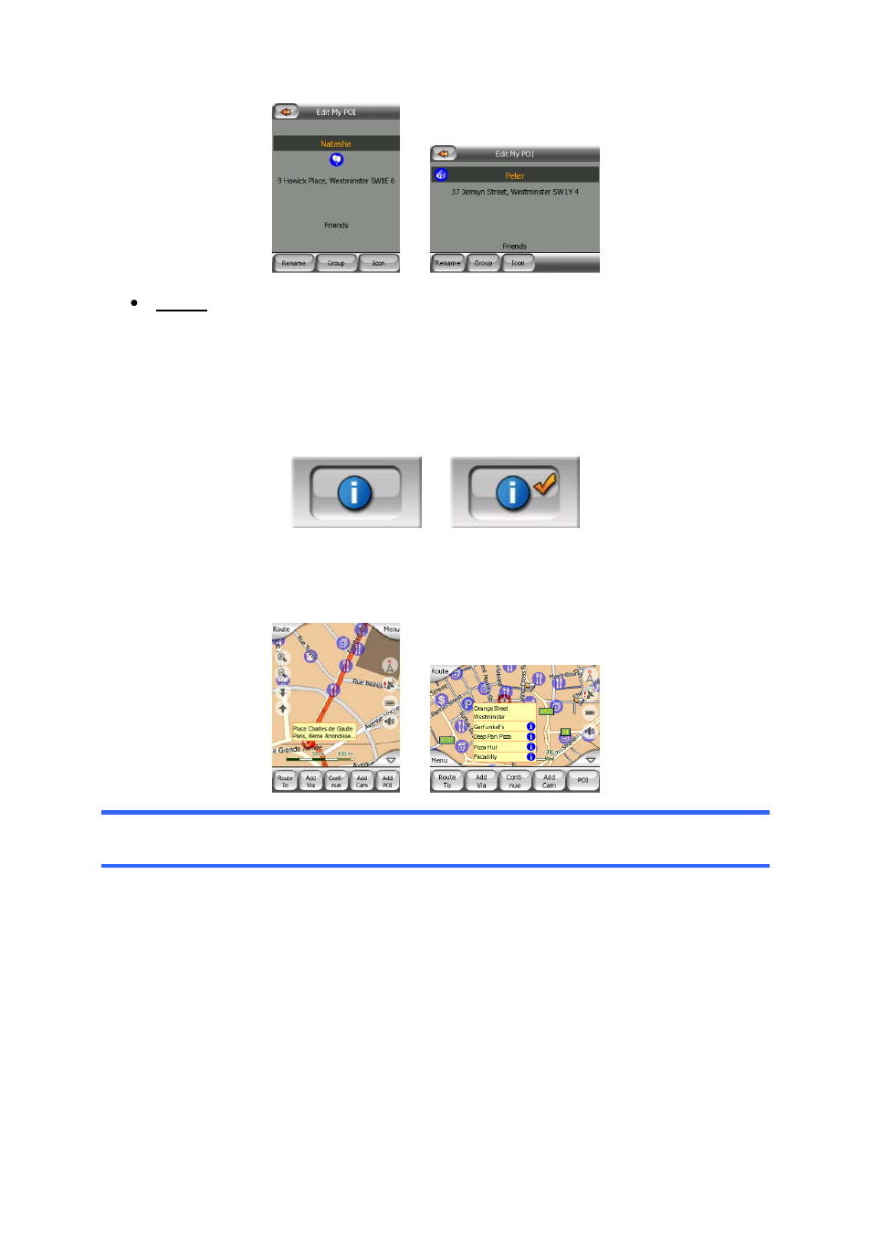 5 popup information (switch), 6 manage track logs, He track log screen (4.6.2.6 | Quick menu (4.6.2.4) | Mio P350 User Manual | Page 50 / 105