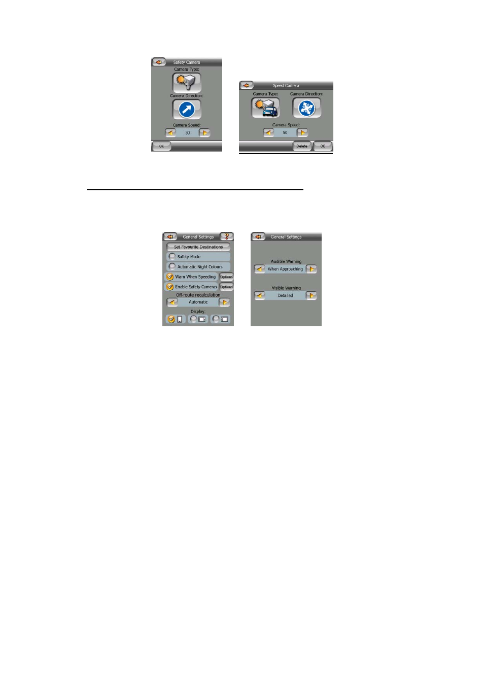 5 change the settings of the camera warning | Mio P350 User Manual | Page 60 / 105