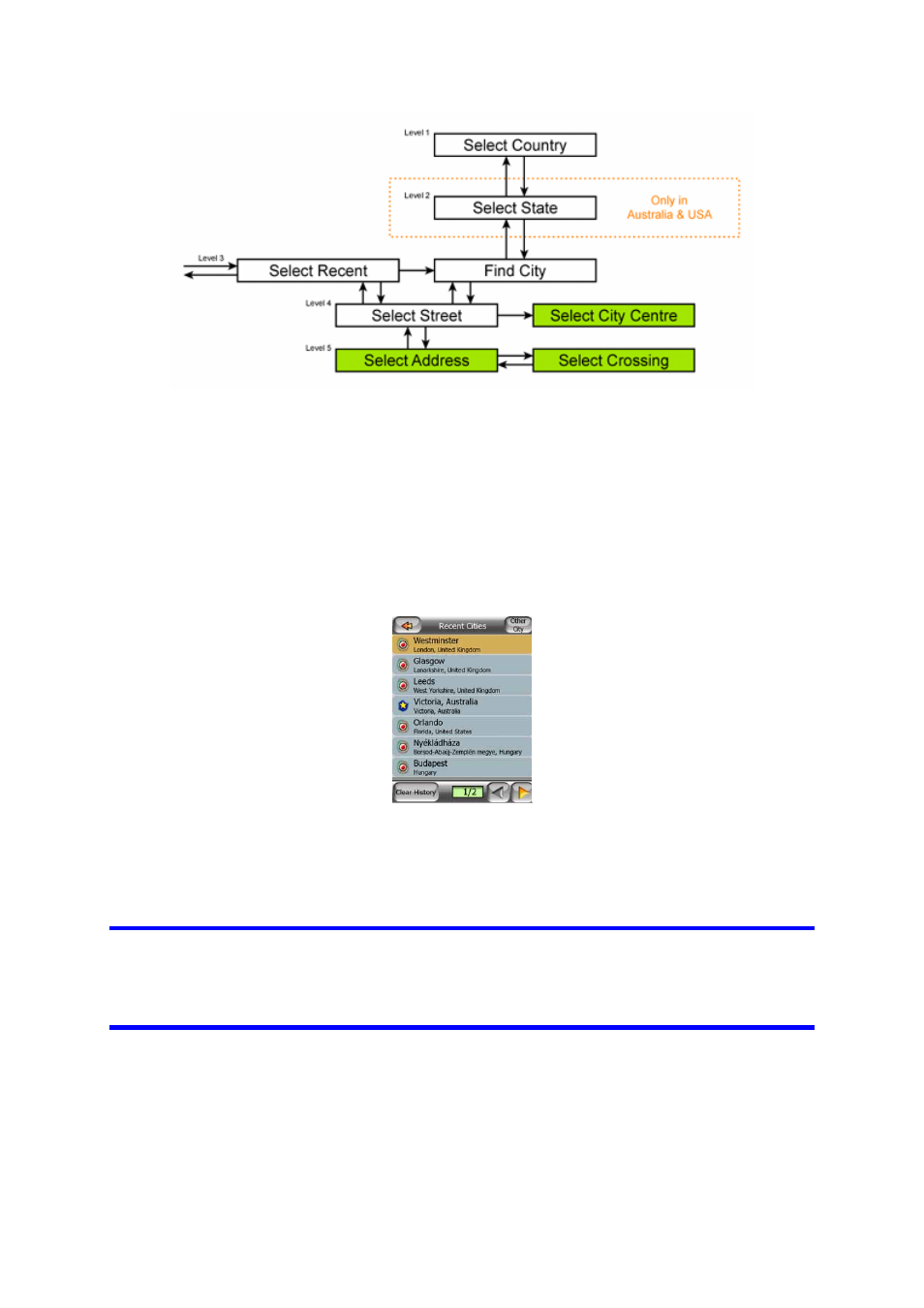 Selecting the city, state and country to search in | Mio MioMap v3.2 User Manual | Page 57 / 83