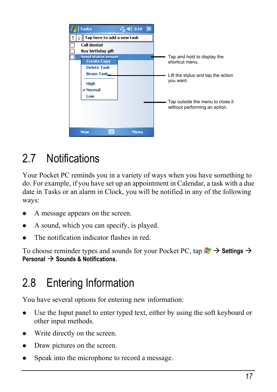 7 notifications, 8 entering information | Mio pmn User Manual | Page 25 / 100