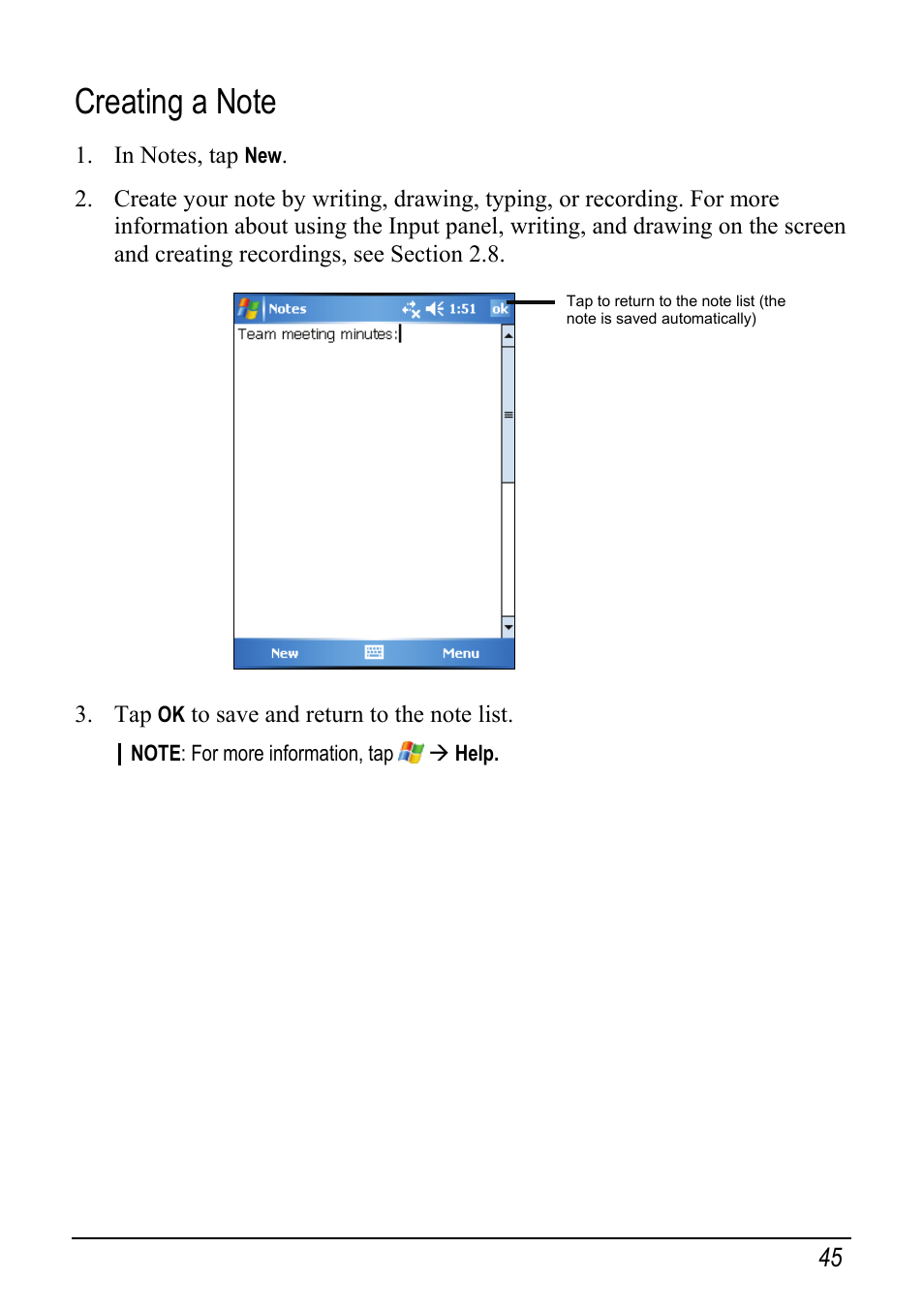 Creating a note | Mio pmn User Manual | Page 53 / 100