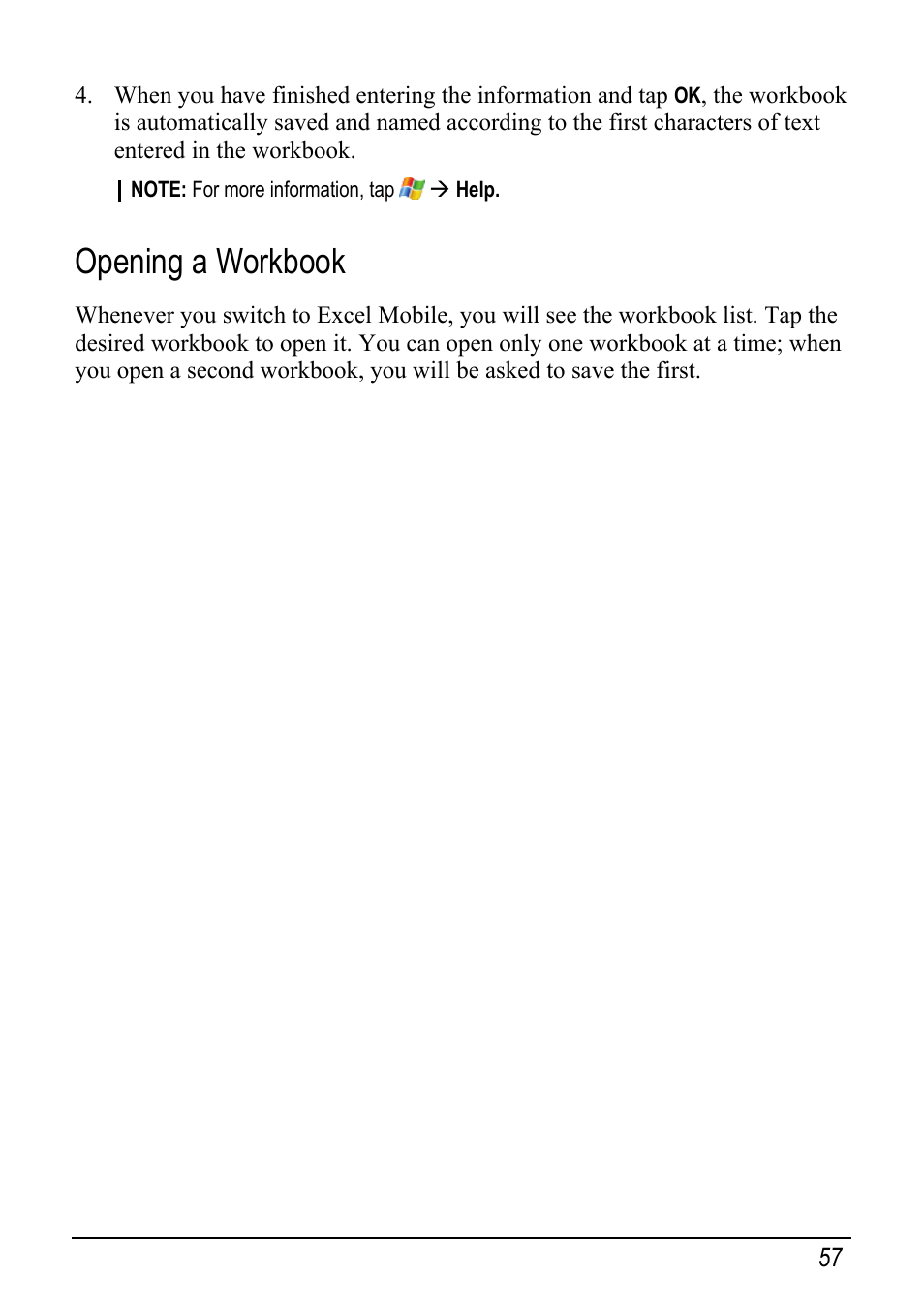 Opening a workbook | Mio pmn User Manual | Page 65 / 100