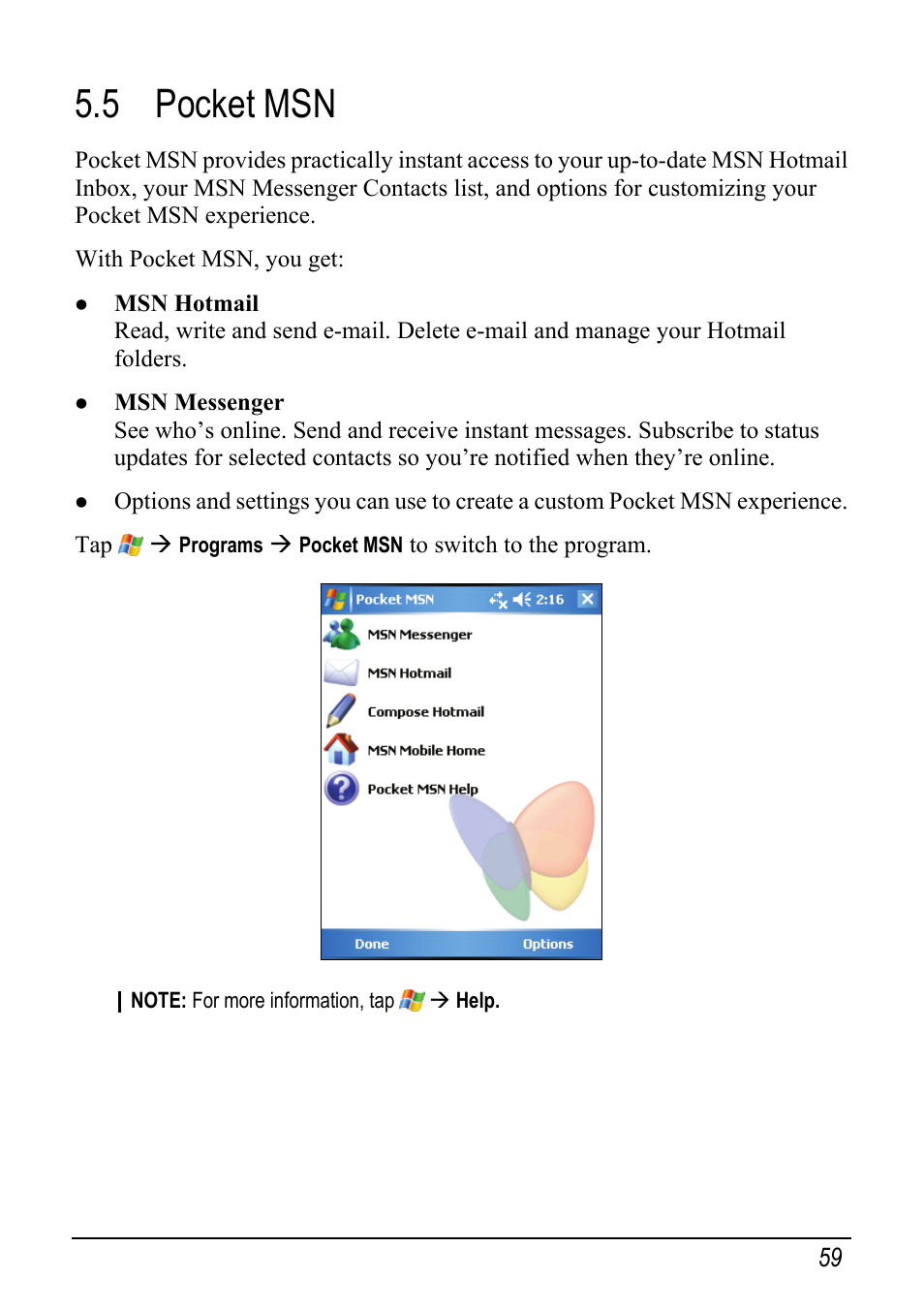 5 pocket msn | Mio pmn User Manual | Page 67 / 100