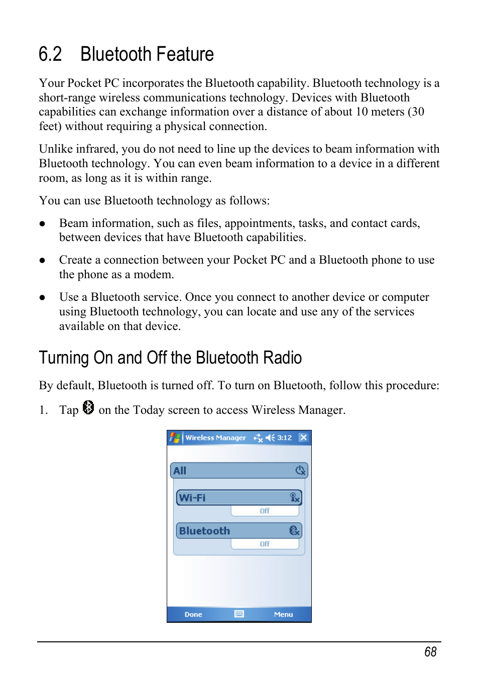 2 bluetooth feature, Turning on and off the bluetooth radio | Mio pmn User Manual | Page 76 / 100