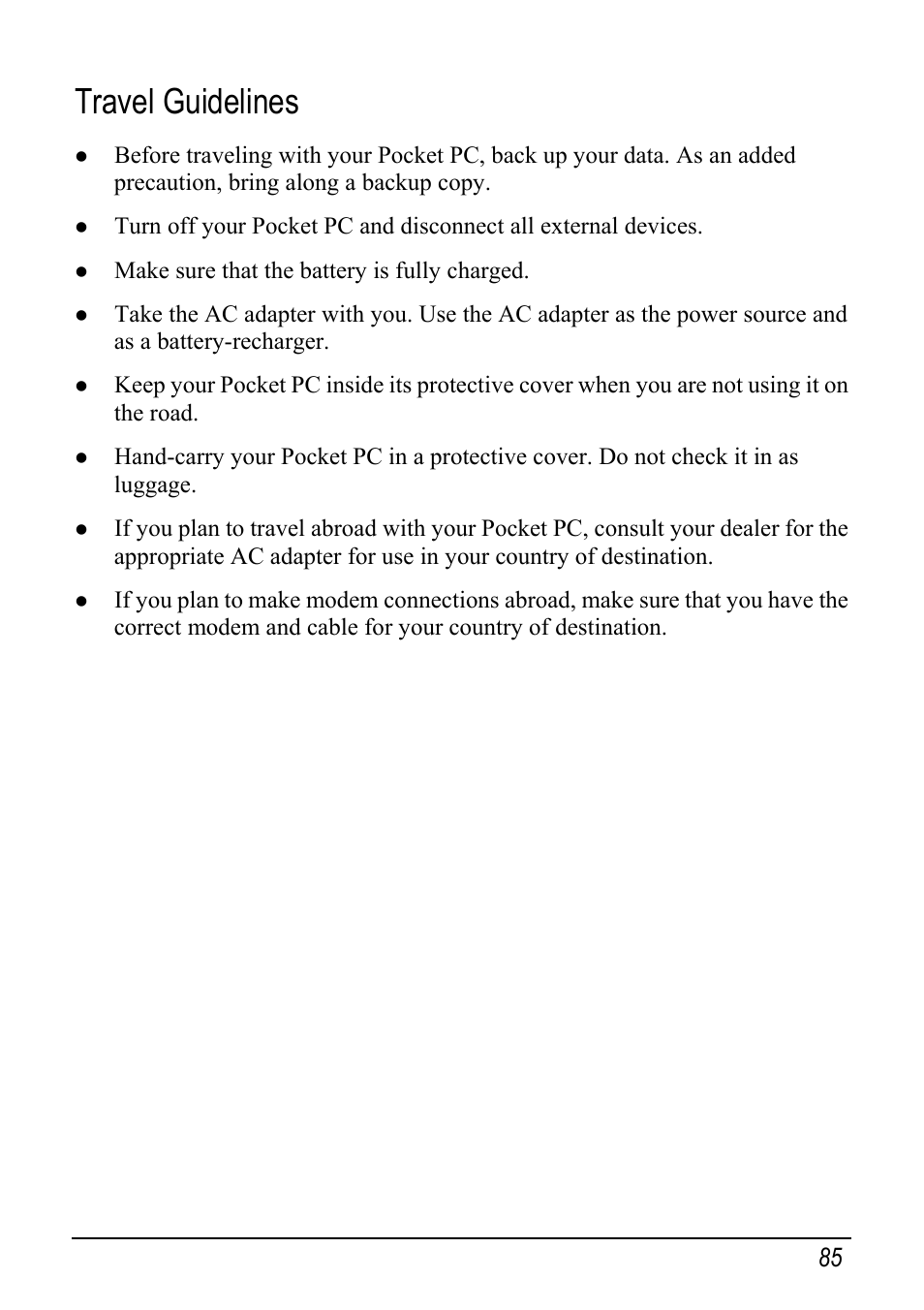 Travel guidelines | Mio pmn User Manual | Page 93 / 100