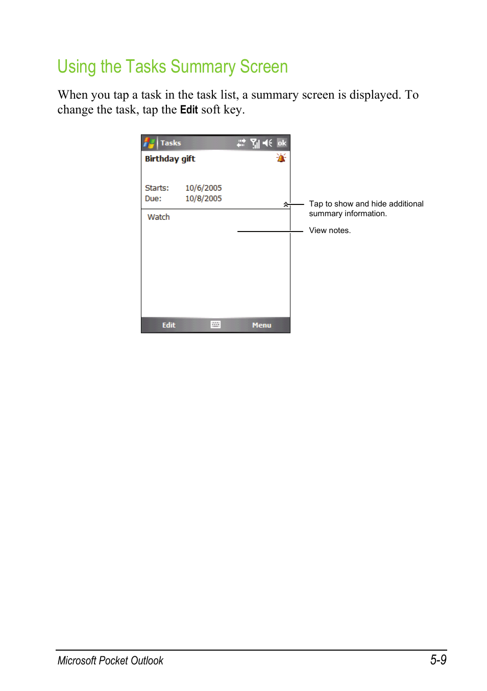 Using the tasks summary screen | Mio A501 User Manual | Page 103 / 202