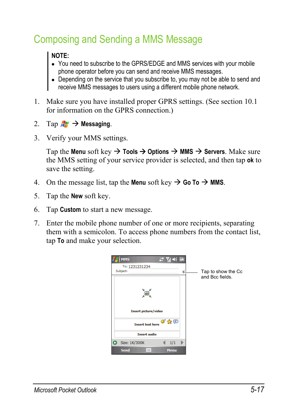 Composing and sending a mms message | Mio A501 User Manual | Page 111 / 202