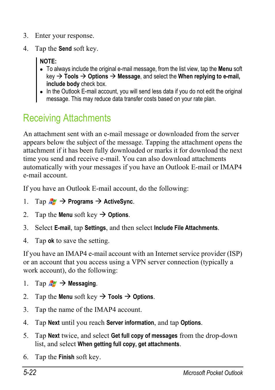 Receiving attachments | Mio A501 User Manual | Page 116 / 202
