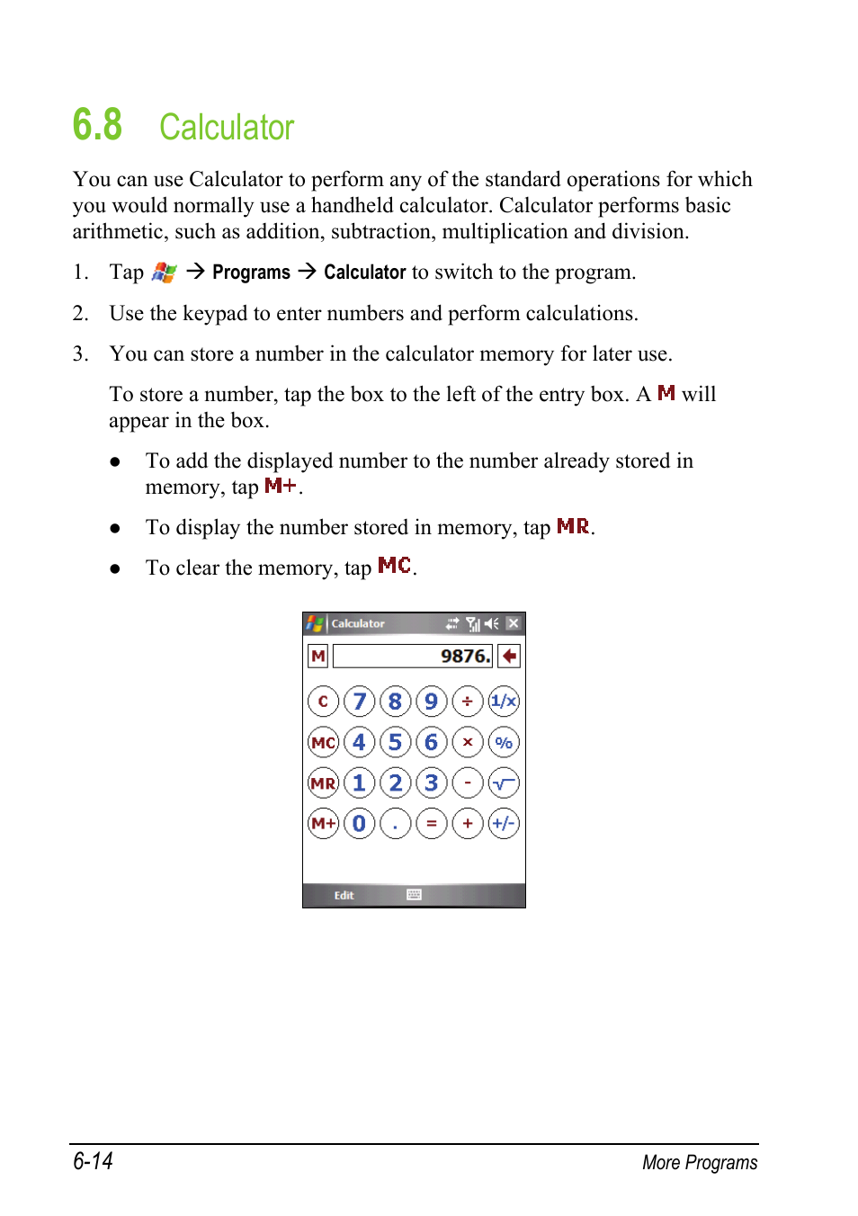 8 calculator, Calculator | Mio A501 User Manual | Page 132 / 202