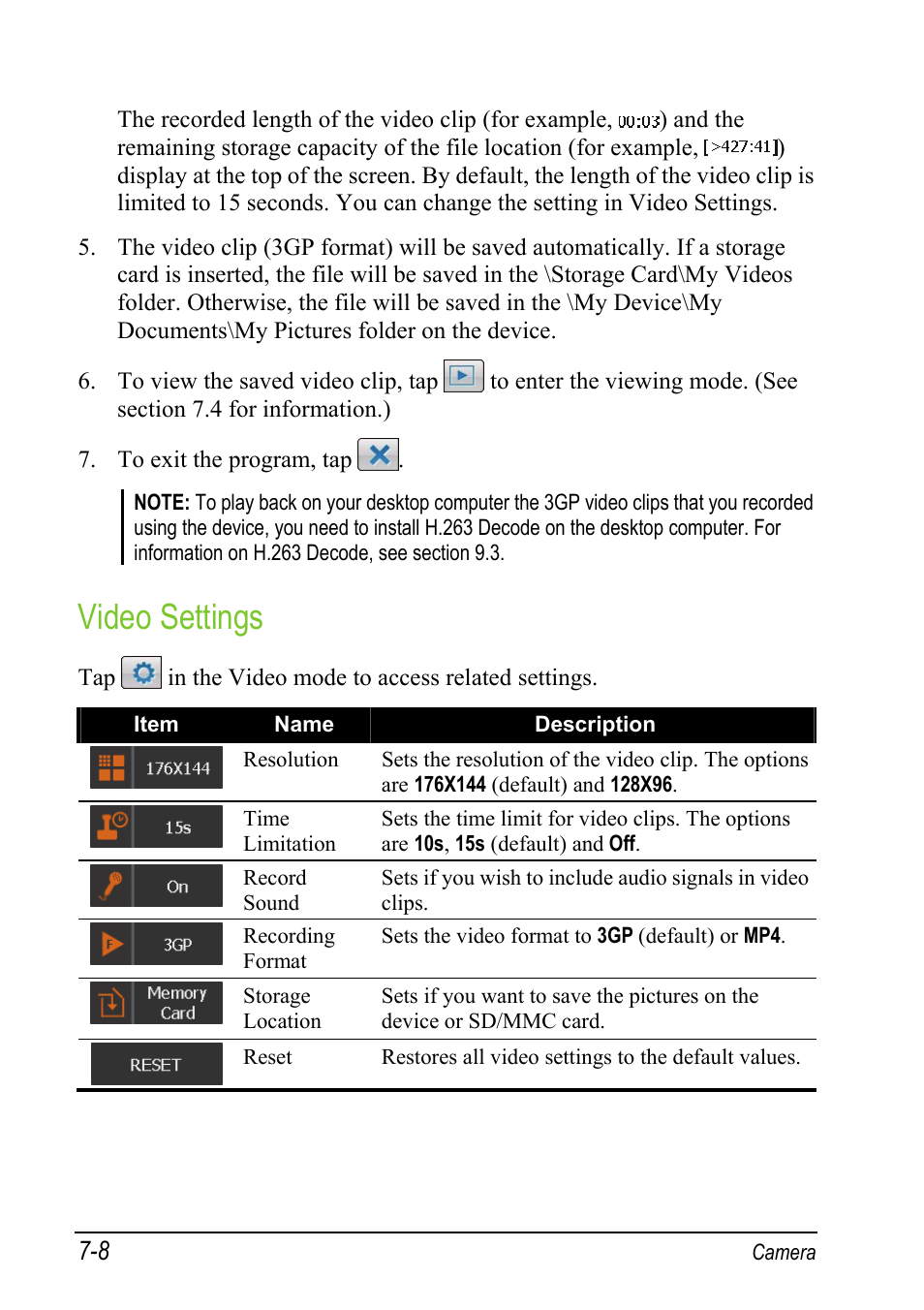 Video settings | Mio A501 User Manual | Page 144 / 202