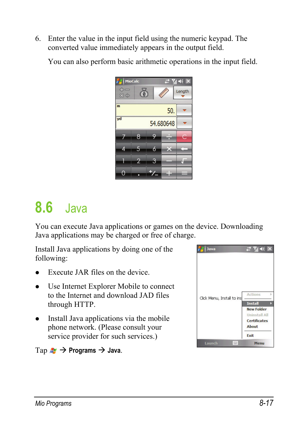 6 java, Java | Mio A501 User Manual | Page 163 / 202