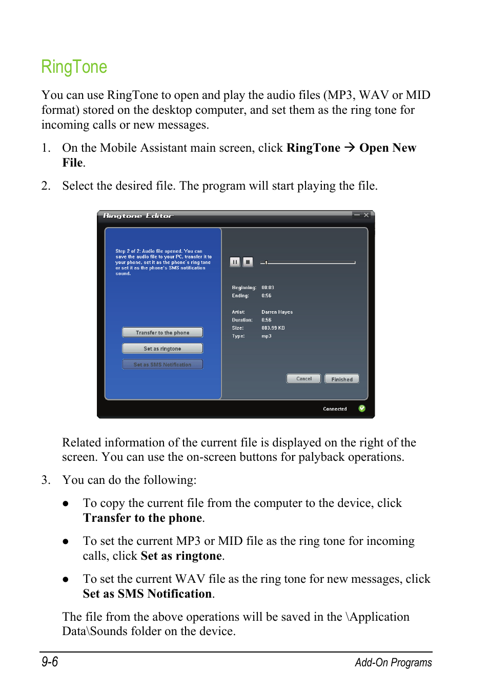 Ringtone | Mio A501 User Manual | Page 170 / 202