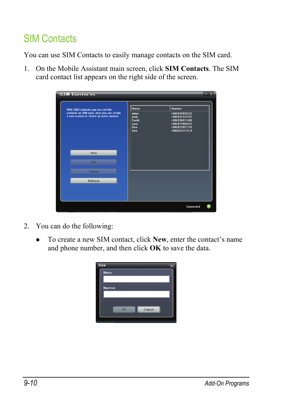 Sim contacts | Mio A501 User Manual | Page 174 / 202