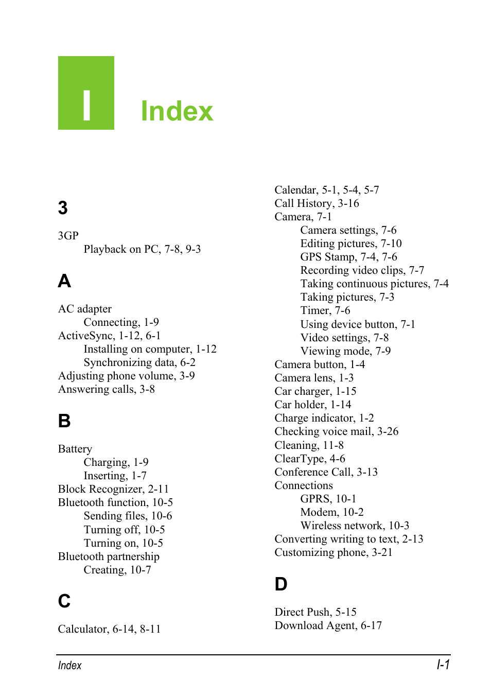 Index | Mio A501 User Manual | Page 199 / 202