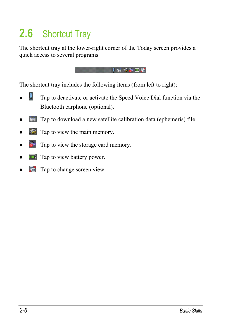 6 shortcut tray, Shortcut tray | Mio A501 User Manual | Page 40 / 202